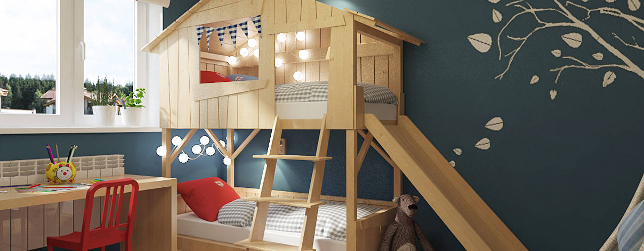 Детская для двоих. Дом в г. Володарск, Мастерская дизайна Welcome Studio Мастерская дизайна Welcome Studio Nursery/kid’s room