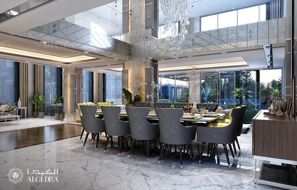 homify Modern Dining Room dining room design, modern dining room, villa interior design, dining room set, dining room ideas, dining room decor, luxury interiors, best interior designer Dubai, Algedra