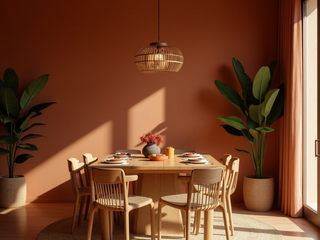 Warm terracotta-toned dining room , Desirée Vaquier_homify Desirée Vaquier_homify Modern Dining Room