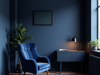 Blue monochrome home office, Desirée Vaquier_homify Desirée Vaquier_homify Study/office