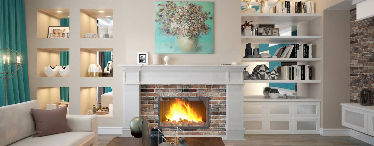 townhouse in modern style, Rubleva Design Rubleva Design Modern Living Room