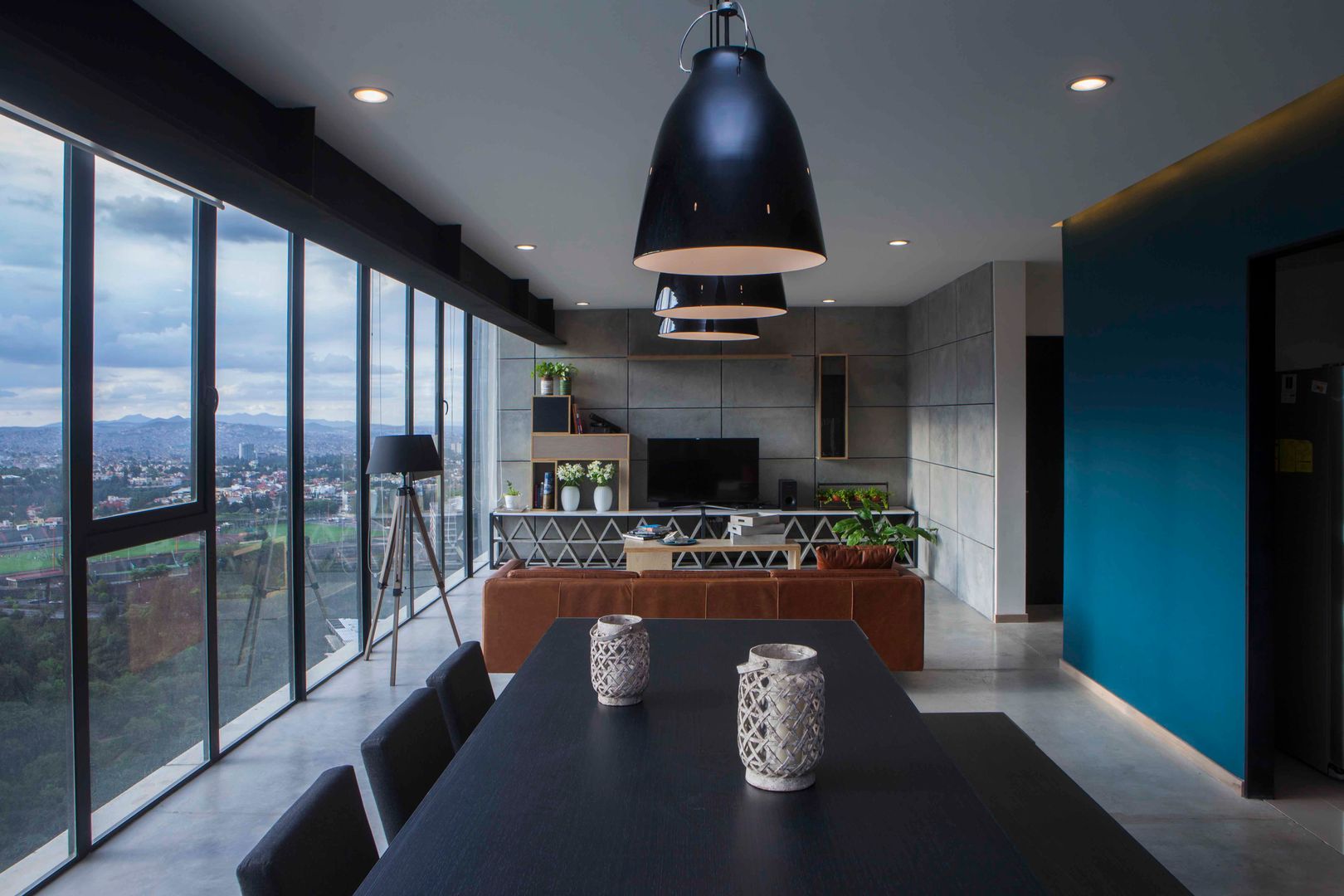 Departamento contemporáneo en Bosques de las Lomas, Taller David Dana Arquitectura Taller David Dana Arquitectura Modern Dining Room