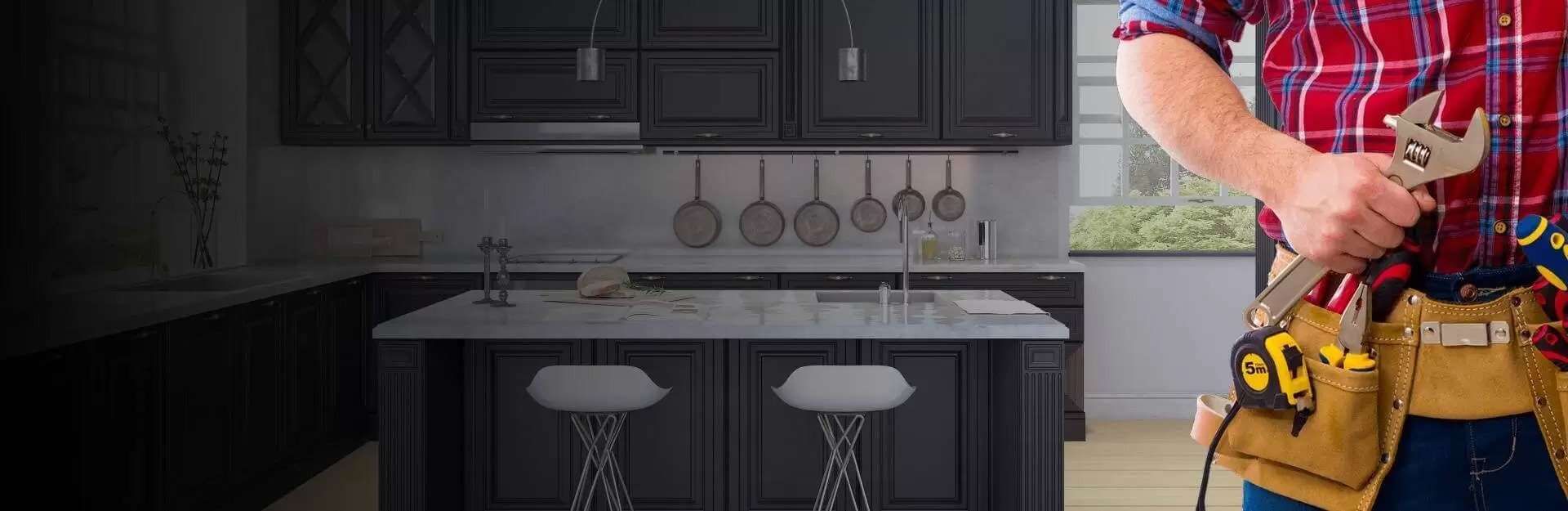 Offering Quality Handyman Services in Lexington KY J&R Construction Services, Inc. Multi-Family house Cabinetry, Countertop, Furniture, White, Tap, Black, Sink, Kitchen sink, Kitchen, Wood