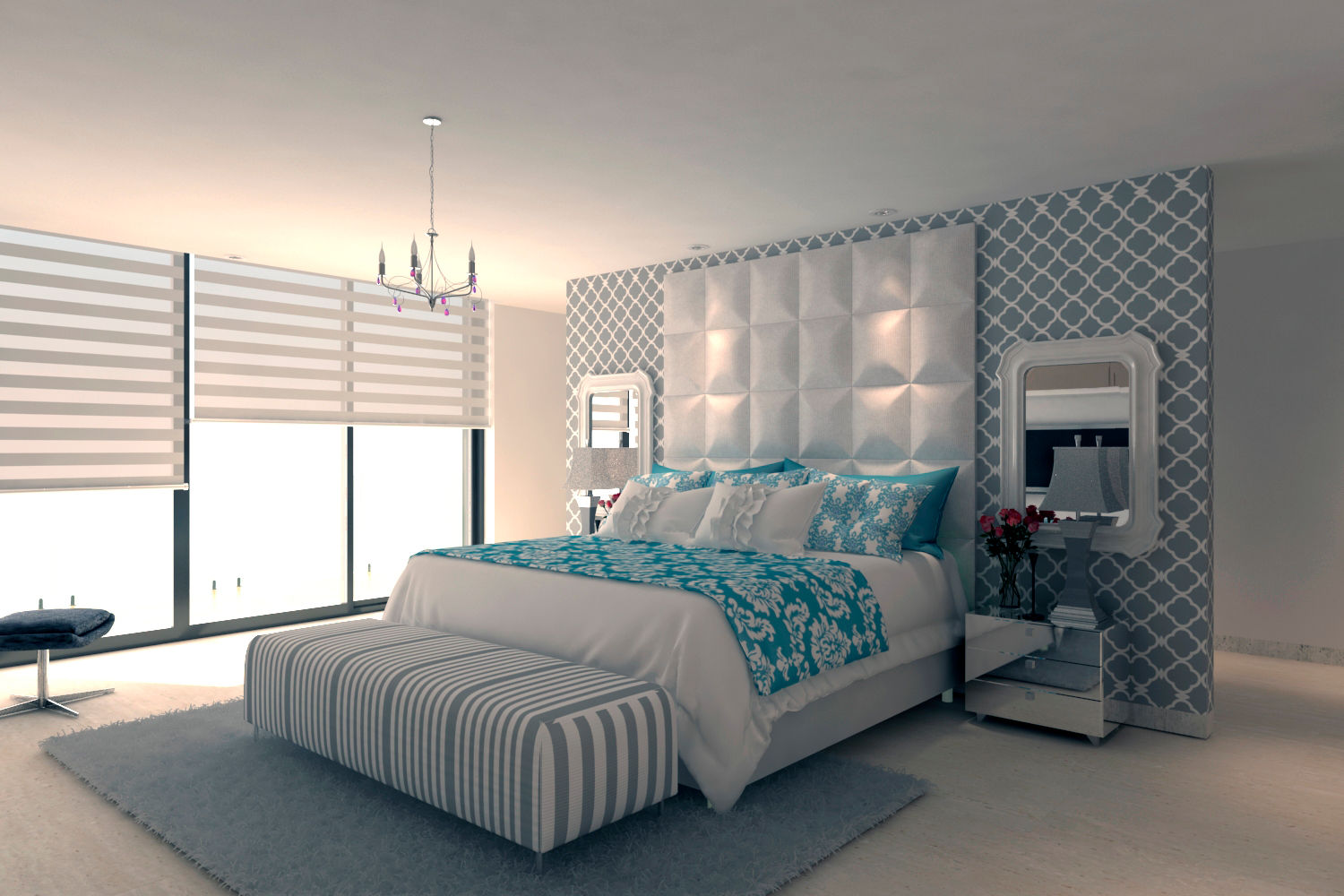 Dormitorio principal Raul Caballeria Arquitectos S.A.S Modern Bedroom Dormitorio principal