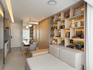 Studio 26m² em Moema - SP, Juliana Dias Arquitetura Juliana Dias Arquitetura Apartment