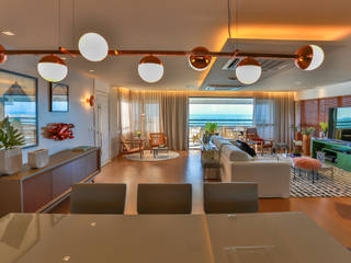 Edificio Vila do Mar, Bloom Arquitetura e Design Bloom Arquitetura e Design Modern Dining Room Copper/Bronze/Brass