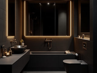 Black-themed bathroom, Desirée Vaquier_homify Desirée Vaquier_homify Eclectic style bathroom