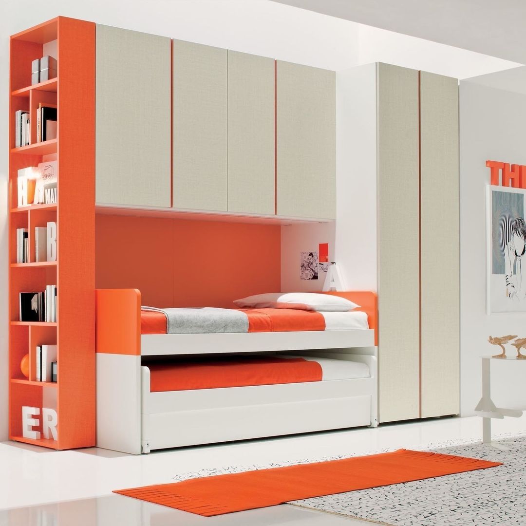'Red' Modern kid's bedroom set by Clever homify Modern Kid's Room Beds & cribs
