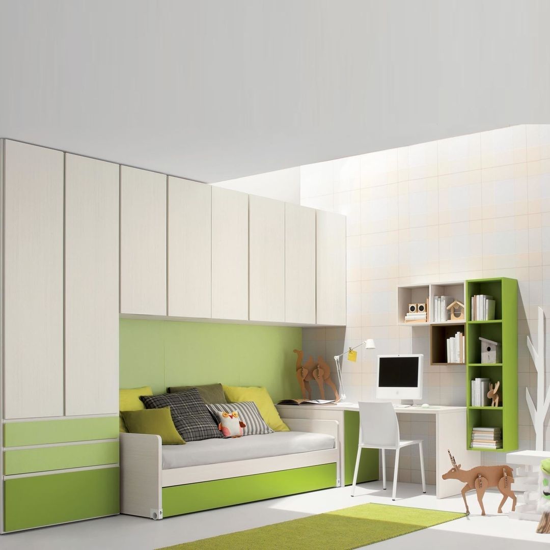 'Green' Kid's bedroom furniture set by Clever homify Modern Kid's Room Beds & cribs