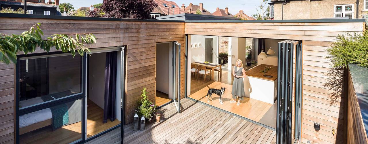 A single-storey Courtyard House: East Dulwich , Designcubed Designcubed Modern Terrace