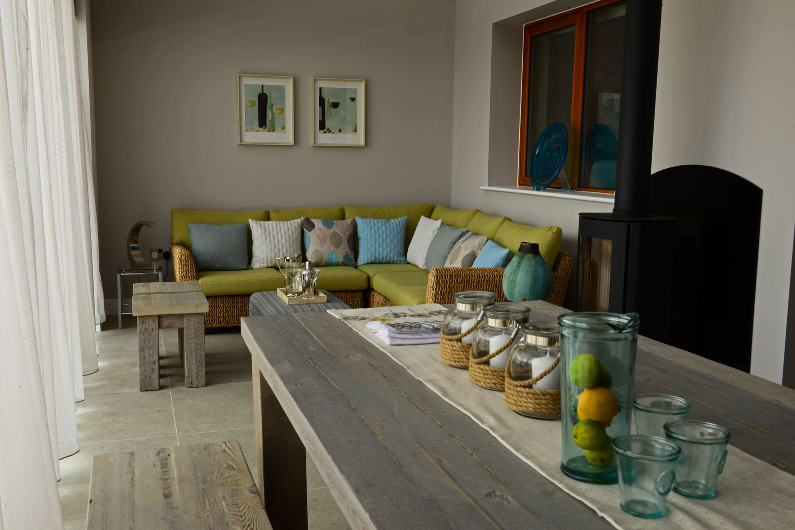 Calm garden room/ conservatory KAS Interior Design Modern Conservatory