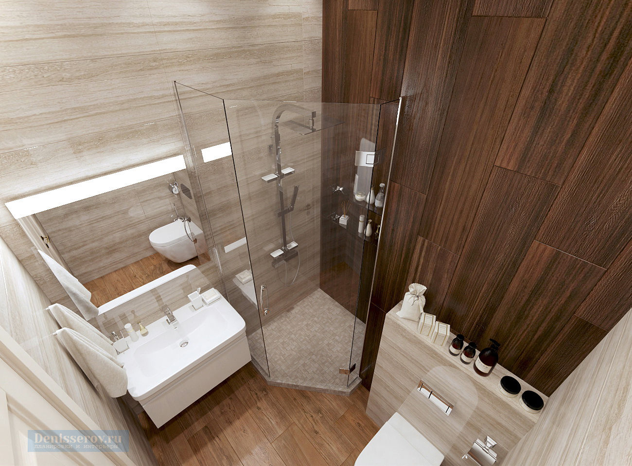 Душевая 4 кв. м в современной классике Студия интерьера Дениса Серова Classic style bathroom