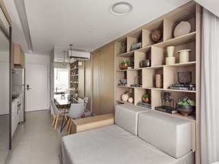 Studio 26m² em Moema - SP, Juliana Dias Arquitetura Juliana Dias Arquitetura Apartment