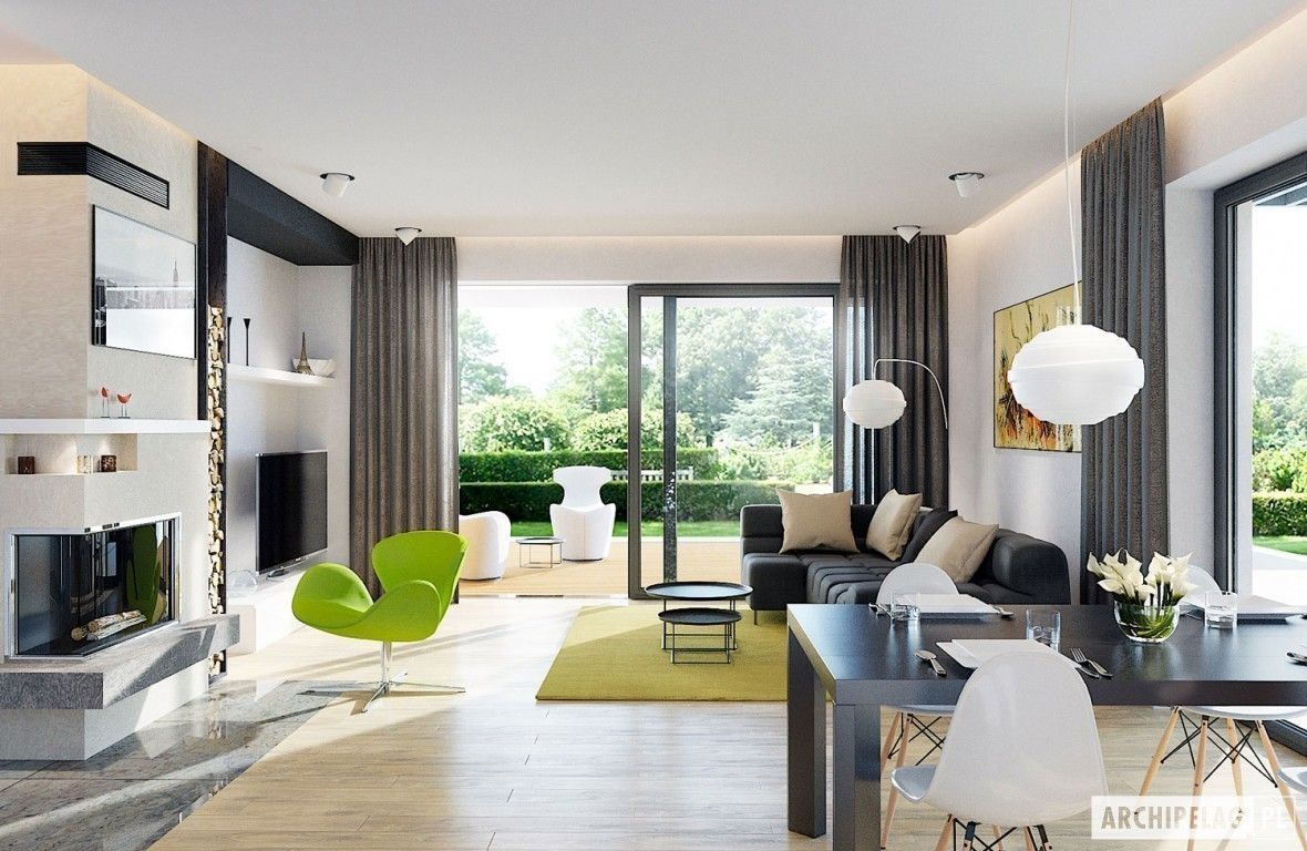 Projekt domu Astrid II G2 Pracownia Projektowa ARCHIPELAG Modern Living Room