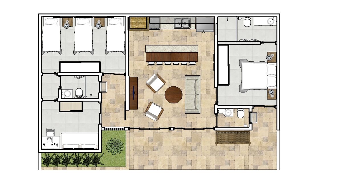 Planta baixa Natali de Mello - Arquitetura e Arte Tropical style houses